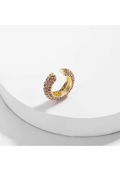 1 Adet Pembe Yeni Moda Altın Cz Zirkon Klipsli Küpe Kadınlar Için Trendy C Şekilli Küçük Kulak Manşet Seti Gelin Düğün Earclip Takı Hiçbir Deldi (Yurt Dışından)
