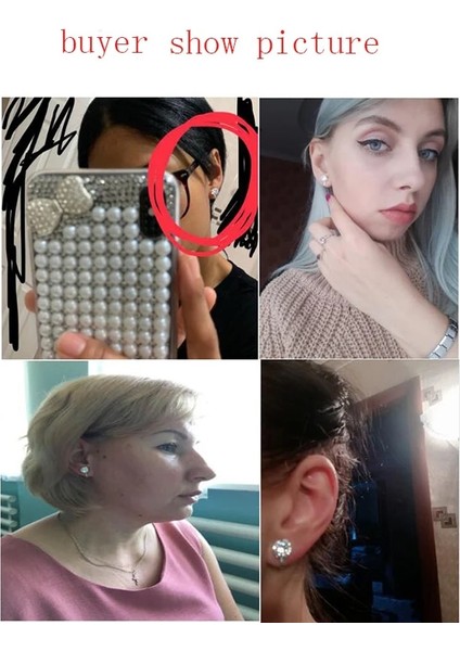 3 Çift Gümüş Beyaz Grace Haziran Yeni Sevimli Küçük Yuvarlak Kübik Zirkon Küpe Kadınlar Için Deldi Olmadan Klip Kız Parti Düğün Parlak Manşet Küpe (Yurt Dışından) modelleri