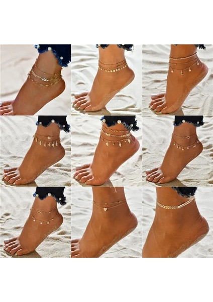 NO.50196 Beden Modyle Vintage Plaj Ayak Halhal Kadınlar Için Bohemian Kadın Halhal Yaz Bilezik Bacak Takı Üzerinde (Yurt Dışından) indirimleri