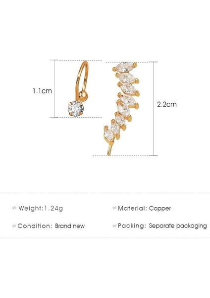 5'i Ayarla Y Kristal Rhinestone Klip Küpe Kadınlar Için Kulak Manşet Hiçbir Piercing Yaprak Sarma Kulak Damızlık Basit Takı Brinco Bijoux (Yurt Dışından) modelleri