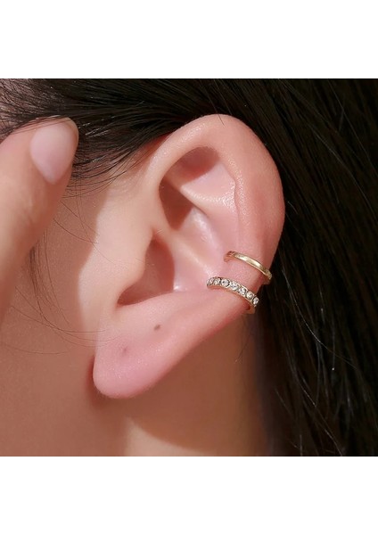 E034JIN Moda Küçük Kulak Manşet Küpe Kadınlar Için Kulak Klipsi Altın Renk Hiçbir Piercing Sahte Kıkırdak Küpe (Yurt Dışından) fırsatları