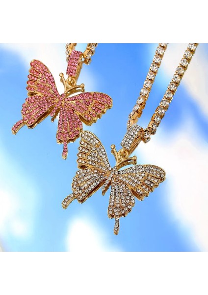 004702SL Bynouck Büyük Rhinestone Tenis Halhal Zinciri Kadınlar Için Kristal Kelebek Charms Takı Çok Katmanlı Ayak Bilezik Lüks Takı (Yurt Dışından) modelleri