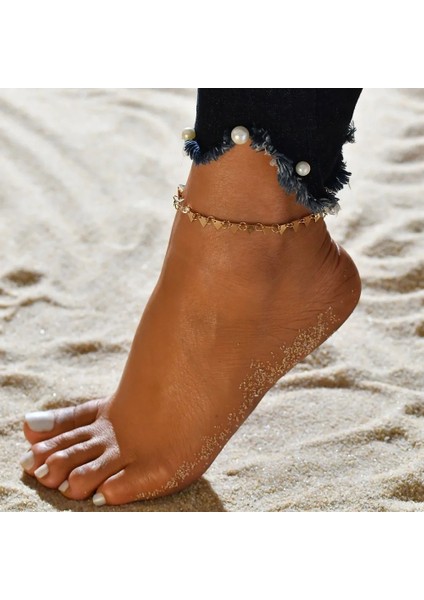 NO.50202 Beden Kadınlar Için Modyle Halhal Ayak Aksesuar Yaz Plaj Barefoot Sandalet Bilezik Ayak Bileği Üzerinde Bacak Kadın Ayak Bileği Kadınlar Için Hediyeler (Yurt Dışından)