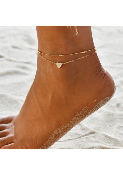 NO.50198 Beden Letapı Et Altın Renk Kadınlar Için Basit Zincir Halhal Plaj Ayak Takı Bacak Zinciri Ayak Bileği Bilezik Kadın Aksesuarları (Yurt Dışından)