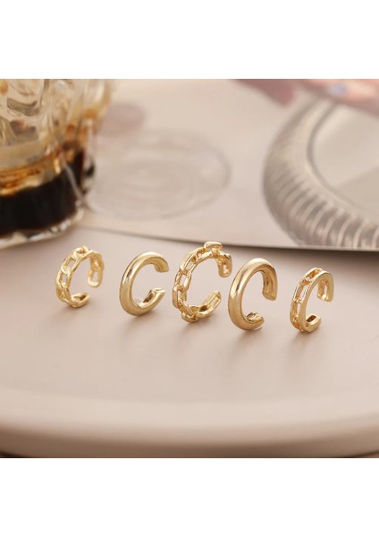 NO.53968 Beden Punk Rock Altın Renk Klip Küpe Piercing Yok Trendy Link Zinciri Kulak Manşetleri Bildirimi Kıkırdak Küpe Kadınlar Için Parti Takı (Yurt Dışından)