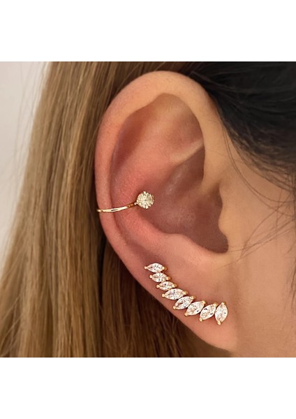 RAM13538 Bohemian No Piercing Kristal Rhinestone Kulak Manşet Küpe Kadınlar Için Wrap Damızlık Klip Küpe Kız Trendy Küpe Takı Bijoux (Yurt Dışından) fırsatları