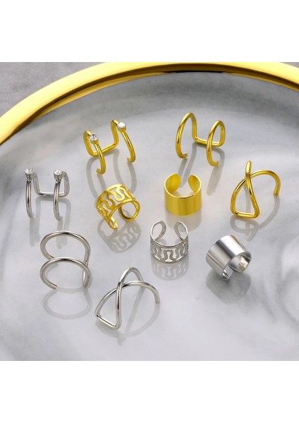 5 Adet Altın Dudak Kulak Manşet Küpe Sahte Kıkırdak Küpe Lot Olmayan Piercing Klip Küpe Setleri Küpe Kadınlar Için Hediye (Yurt Dışından)