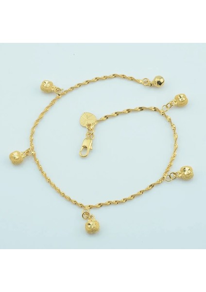 Kadınlar Altın Renk Ayak Takı Halhal Bağlantı Su Dalgası Zincirleri Meyve Charms Uzun 27CM (Kırmızı Kutu Yok) (Yurt Dışından) fiyatları