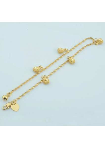 Kadınlar Altın Renk Ayak Takı Halhal Bağlantı Su Dalgası Zincirleri Meyve Charms Uzun 27CM (Kırmızı Kutu Yok) (Yurt Dışından) modelleri