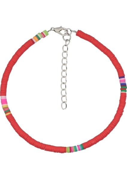 Kırmızı-4 Moda Renkli Tohum Boncuk Cowrie Shell Ayak Bileği Bilezik Yaz Okyanus Plaj Polimer Kil Diskler Kadınlar Için Halhal Ayak Bacak Takı (Yurt Dışından)