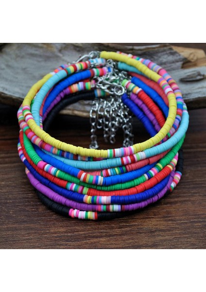 Kırmızı-4 Moda Renkli Tohum Boncuk Cowrie Shell Ayak Bileği Bilezik Yaz Okyanus Plaj Polimer Kil Diskler Kadınlar Için Halhal Ayak Bacak Takı (Yurt Dışından) fırsatları