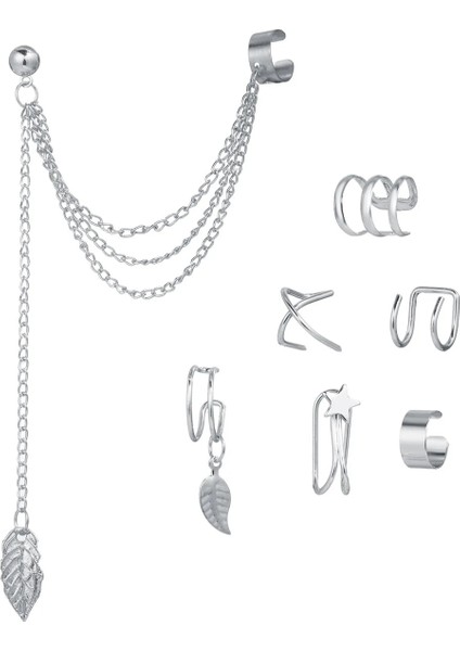 No.12 Boyutu Trendy Altın Renk Klipler Küpe Kadınlar Için Set Punk Hiçbir Piercing Kristal Yapraklar Sahte Kıkırdak Kulak Manşet Moda Parti Takı (Yurt Dışından)