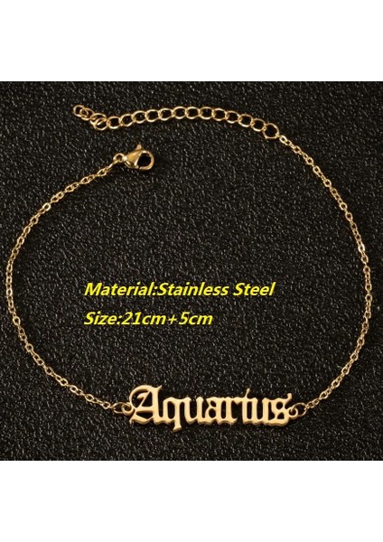 Altın Tarzı Terazi Jisensp En Iyi Hediye Eski Ingilizce Mektup Zodyak Charm Halhal Kadınlar Için Vintage 12 Takımyıldızı Ayak Bileği Bilezik Moda Takı (Yurt Dışından) fiyatları