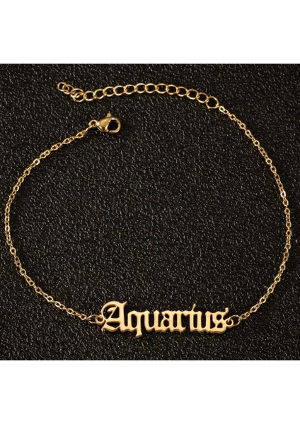 Altın Tarzı Terazi Jisensp En Iyi Hediye Eski Ingilizce Mektup Zodyak Charm Halhal Kadınlar Için Vintage 12 Takımyıldızı Ayak Bileği Bilezik Moda Takı (Yurt Dışından) modelleri