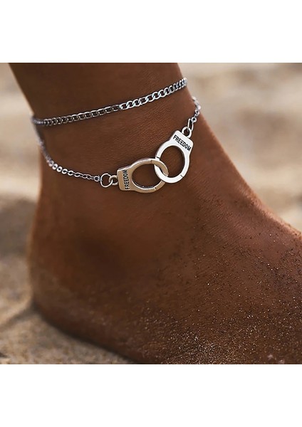 NO.373582 Beden Boho Tarzı Yıldız Halhal Moda Çok Katmanlı Ayak Zinciri Moda Kelepçe Kadınlar Için Ayak Bileği Bilezik Plaj Yalınayak Zincir Takı (Yurt Dışından)