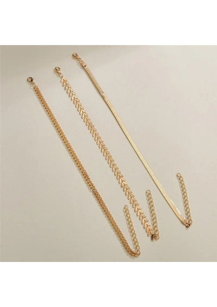 NO.50287 Beden Wukalo Et Altın Renk Kadınlar Için Basit Zincir Halhal Plaj Ayak Takı Bacak Zinciri Ayak Bileği Bilezik Kadın Aksesuarları (Yurt Dışından) modelleri