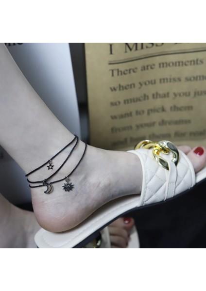 AJ093 Et Güneş Ay Yıldız Halhal Kadınlar Için Bacak Bilezik Plaj Aksesuarları Bohem Ayak Bileği Bilezikler Ayaklar Moda Takı Hediyeler (Yurt Dışından) modelleri