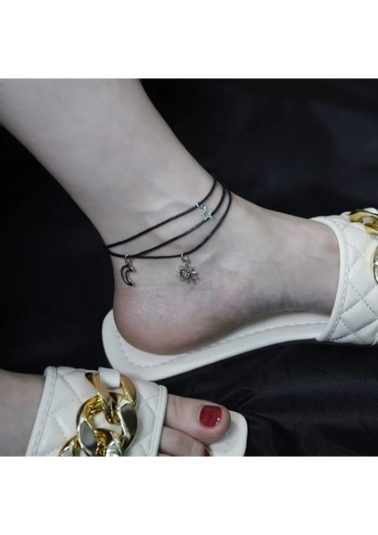 AJ093 Et Güneş Ay Yıldız Halhal Kadınlar Için Bacak Bilezik Plaj Aksesuarları Bohem Ayak Bileği Bilezikler Ayaklar Moda Takı Hediyeler (Yurt Dışından) indirimleri