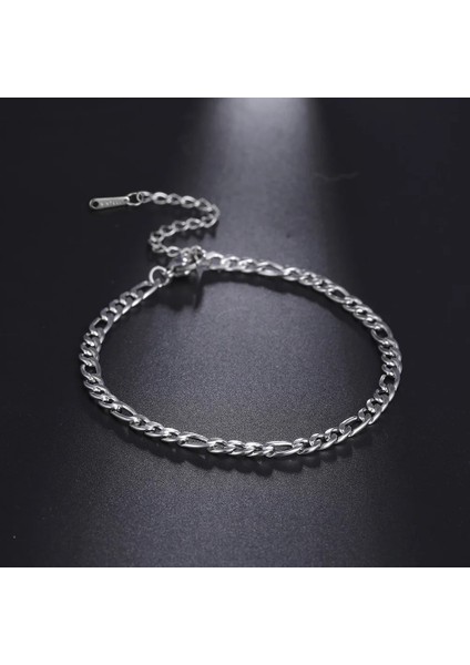 Figaro Zincir Çelik Skyrim Bacak Ayak Bileği Bilezik Altın Renk Boncuklu Paslanmaz Çelik Plaj Ayak Zinciri Figaro Halhal Takı Hediye Kadınlar Için Kız (Yurt Dışından)