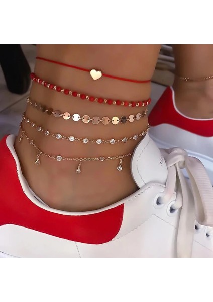 NO.8841 Beden Tocona Etnik Boho Çok Katmanlı Halhal Kadınlar Için Büyüleyici Boncuk Ayak Bileği Bilezik Kabuk Yaprak Kolye Sandal Ayak Bileği Takı (Yurt Dışından) modelleri