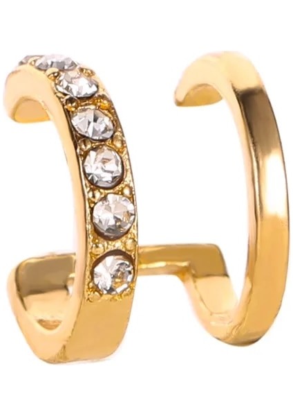 E013JIN Moda Küçük Kulak Manşet Küpe Kadınlar Için Kulak Klipsi Altın Renk Hiçbir Piercing Sahte Kıkırdak Küpe (Yurt Dışından)