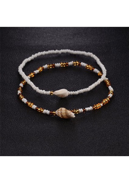 60039-2 2021 Yeni Sıcak Boho Tarzı Halhal Kadınlar Için Kız Trendy Doğal Kabuk Boncuk Ayak Bileği Bilezik Kadın Yaz Plaj Takı Aksesuarları (Yurt Dışından) fırsatları