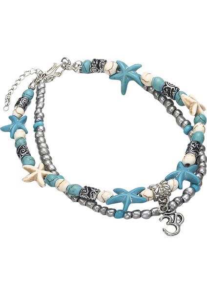 Bü Starfell Halhal Kadın Moda Vintage Yaz Plaj Yalınayak Sandalet Ayak Bileği Bilezikler Ayak Balmumu Halat Zincir Takı #40 (Yurt Dışından)