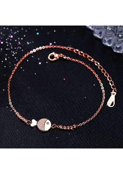 Çift ​​katman Kadınlar Gençler Için Palyaço Balığı Halhal 18KGP Gül Altın Renk Titanyum Çelik Güzel Moda 316L Paslanmaz Çelik Takı HEDIYELER(GA108) (Yurt Dışından) modelleri