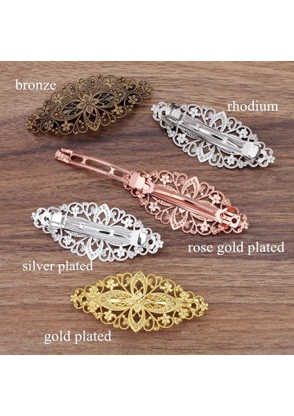 Rodyum * 35MM Pirinç Telkari Çiçek Saç Tokası Dıy Aksesuar Parçası Ayıklamak Için Şapkalar Takı Yapımı Bulma Tokalarım Tedarik 214 (Yurt Dışından) modelleri