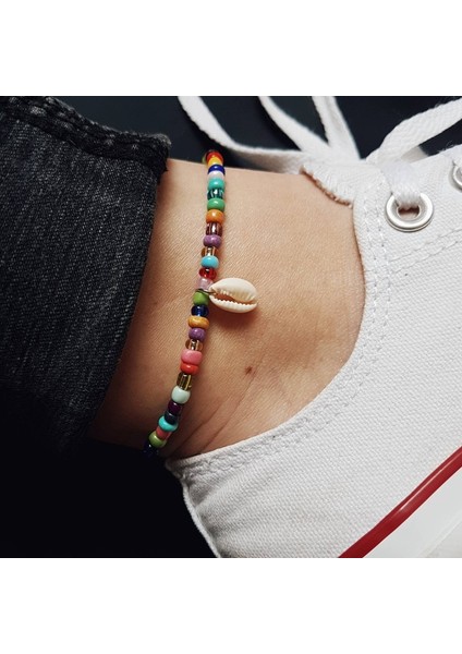JL073 Shell Boncuk Ayak Bileği Bilezik Cheville Halhal Kadınlar Için Spiral Pendan Boho Mücevherat Plaj Aksesuarları Askı Ayak Sandalet (Yurt Dışından)