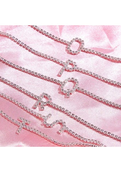 L Beden Flatfoosie Kristal Ilk Harf A-Z Kadınlar Için Halhal Gümüş Renk Rhinestone Ayak Zinciri Plaj Bacak Bilezikler Boho Takı Hediye (Yurt Dışından) fırsatları