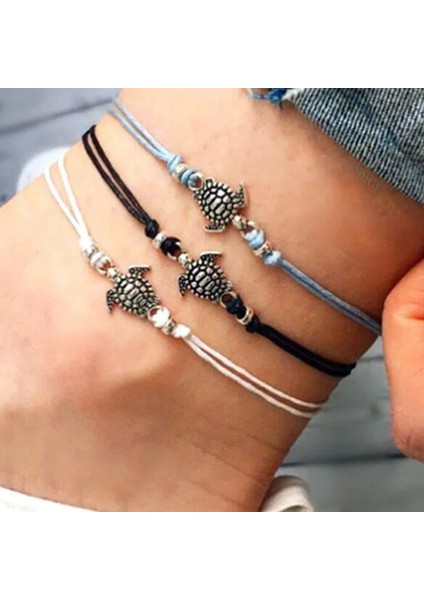 NS37 Beyaz NS37 Yaz Plaj Kaplumbağası Şekilli Charm Halat Dize Halhal Kadınlar Için Ayak Bileği Bilezik Kadın Sandalet Bacak Zinciri Ayak Takı (Yurt Dışından) fiyatları