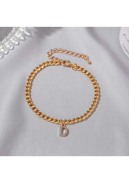 M Harfi Moda Boho Ilk Harf Taklidi Bilezikler Halhal Kadınlar Için Altın Renk Zinciri Alfabe Kolye Yaz Plaj Kız Takı (Yurt Dışından) fiyatları