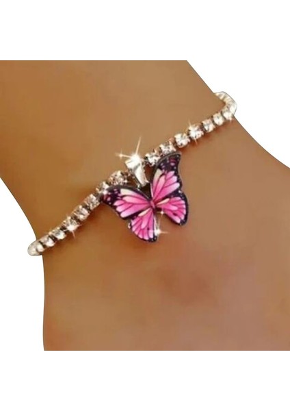 Renkli Kırmızı Bohemian Geometrik Rhinestone Zincir Halhal Altın Gümüş Renk Kadınlar Için Kelebek Bacak Bilezik Halhal Kız Bling Ayak Takı (Yurt Dışından) indirimleri