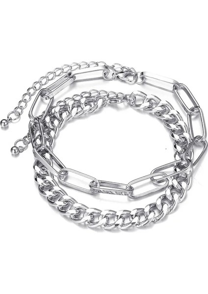 NO.50161 Beden Tobılo Punk Vintage Gümüş Renk Zincir Halhal Kadınlar Için Kalın Zincir Ayak Bileği Bilezik Bacak Ayak Zinciri Halhal Takı (Yurt Dışından) modelleri