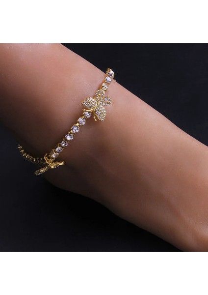 Gümüş Kaplı Stonefans Sevimli Kelebek Charm Rhinestone Tenis Halhal Kadınlar Için Moda Plaj Yalınayak Kelebek Halhal Takı Hediye (Yurt Dışından) fırsatları