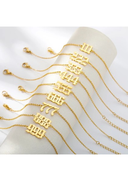 Pembe Tarzı Melek Numarası 111 Gotik Melek Numarası Halhal Erkekler Kadınlar Için Altın Paslanmaz Çelik Şeytan Ayak Bileği Bilezik Minimalist Doğum Günü Takı Hediye (Yurt Dışından) fiyatları