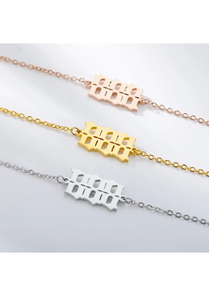 Pembe Tarzı Melek Numarası 111 Gotik Melek Numarası Halhal Erkekler Kadınlar Için Altın Paslanmaz Çelik Şeytan Ayak Bileği Bilezik Minimalist Doğum Günü Takı Hediye (Yurt Dışından) indirimleri