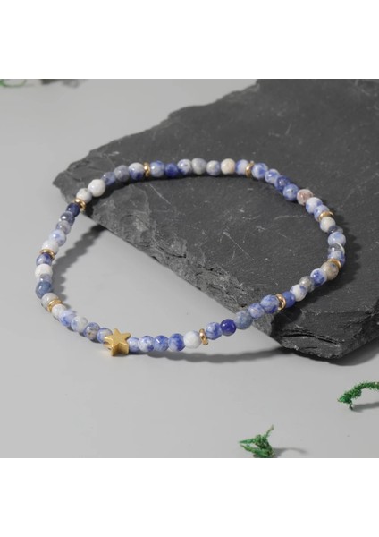 Mavi Benekli Taş Oaııte Yaz Moda Boncuk Halhal Esneklik Ayarlanabilir Doğal Taş Mavi Benekli Taş Plaj Kadın Halhal Bohem Takı (Yurt Dışından) fiyatları