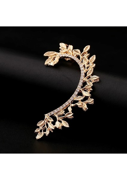 Gümüş Sağ Güzel Altın Yaprak Kulak Klipsi Küpe Kadın Aksesuarları Için Kristal Taklidi Büyük Kulak Manşet Küpe Moda Takı 1E1203 (Yurt Dışından) fırsatları