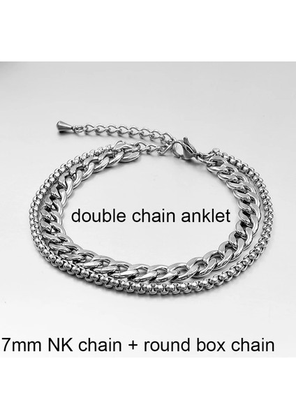 8 mm Buğday Zinciri 2019 Takı Yaz Plaj Halhal Ayak Bileği Bilezikler Kadınlar Için Bacak Zinciri Basit Paslanmaz Çelik Erkekler Halhal Gümüş Renk (Yurt Dışından) indirimleri