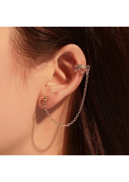 Bir Altın Taç U-Şekilli Kulak Klipleri, Kadınlar Için Hollow Love Retro Küpeler,pendientes Mujer Uzun Küpeler Piercing Kulak Manşetleri Klipsli Küpeler (Yurt Dışından) modelleri