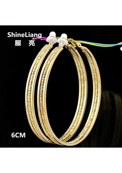 Gümüş Klips 5cm Piercing Olmadan Kadınlar Için Kulak Küpe Üzerinde Klip Gece Kulübü Dj Big Circle Moda Takı Aksesuarları Bayan Küpe (Yurt Dışından)