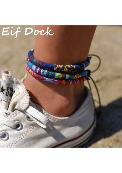 A17 Renkli Istiflenebilir Etnik Halhal Kadınlar Için Bohem Takı Ayarlanabilir Halat Zincir Ayak Bileği Zinciri Yaz Plaj Bacak Ayak Zinciri (Yurt Dışından) modelleri