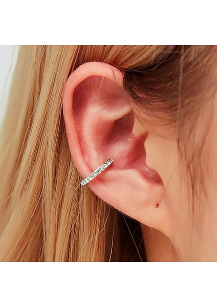 12 Gümüş Kulak Klipsi Tam Renkli Kristal Klipsli Küpe Kadınlar Için Küpe Basit Deldi Mavi Siyah Beyaz Zirkon Kulak Klipleri Küpe Takı Kolczyki (Yurt Dışından) fiyatları