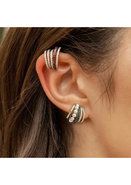 B0538-1BAY Yeni Moda Inci Kulak Manşet Bohemia Istiflenebilir C Şekilli Rhinestone Küçük Earcuffs Klip Küpe Kadınlar Için Düğün Takı (Yurt Dışından)