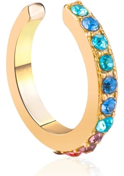 1 Adet 2021 Moda Altın Yaprak Klip Küpe Piercing Olmadan Kadınlar Için Puck Rock Vintage Kristal Kulak Manşet Kız Takı Hediyeler (Yurt Dışından)