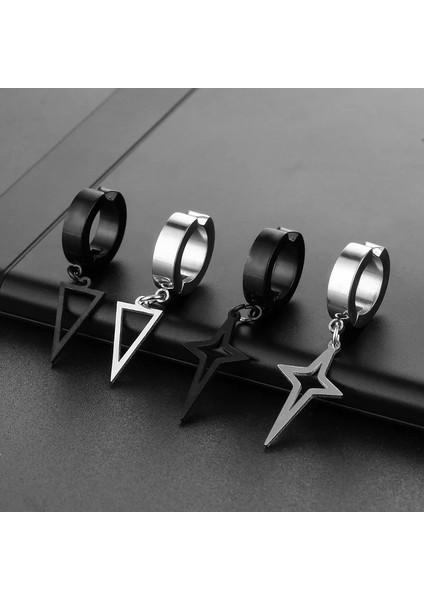 Gümüş Üçgen Yeni Popüler 1 Parça Paslanmaz Çelik Ağrısız Kulak Klip Küpe Menwomen Punk Siyah Olmayan Piercing Sahte Küpe Takı Hediyeler (Yurt Dışından) fiyatları