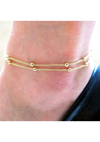 S094JIN Kadınlar Için Vintage Çoklu Katmanlar Halhal Sıyah Güneş Kolye Charms Halat Zincir Plaj Yaz Ayak Bileği Bilezik Mücevher (Yurt Dışından)