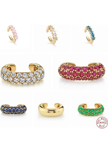 4 1 Adet 100% Terling Gümüş Hiçbir Piercing Sahte Kıkırdak Küpe Kadınlar Için Köpüklü Renkli Zirkon Klipsli Küpe Güzel Jewerly (Yurt Dışından) fiyatları